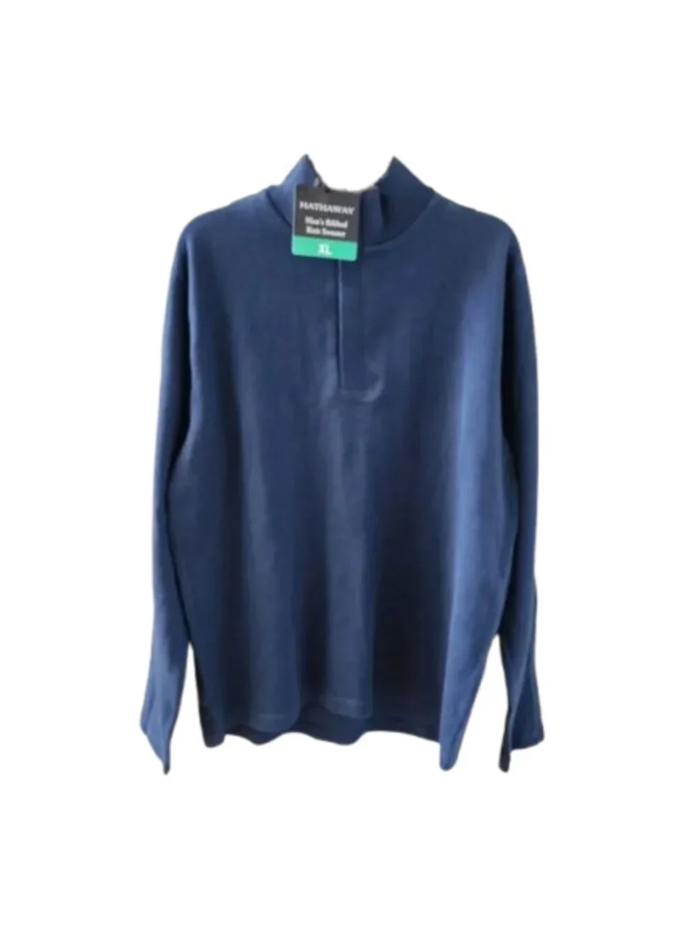 NWT Hathaway Men's Ribbed Knit Pullover Sweater Size XL Blue Mock Neck